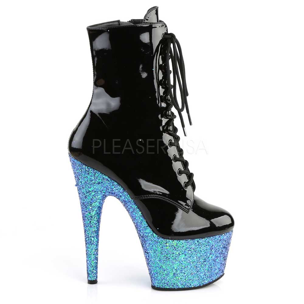 Pleaser - ADORE1020 Plattformstiefel, Poledance Schuhe - Pole dance schuhe - Schwarz/Blau